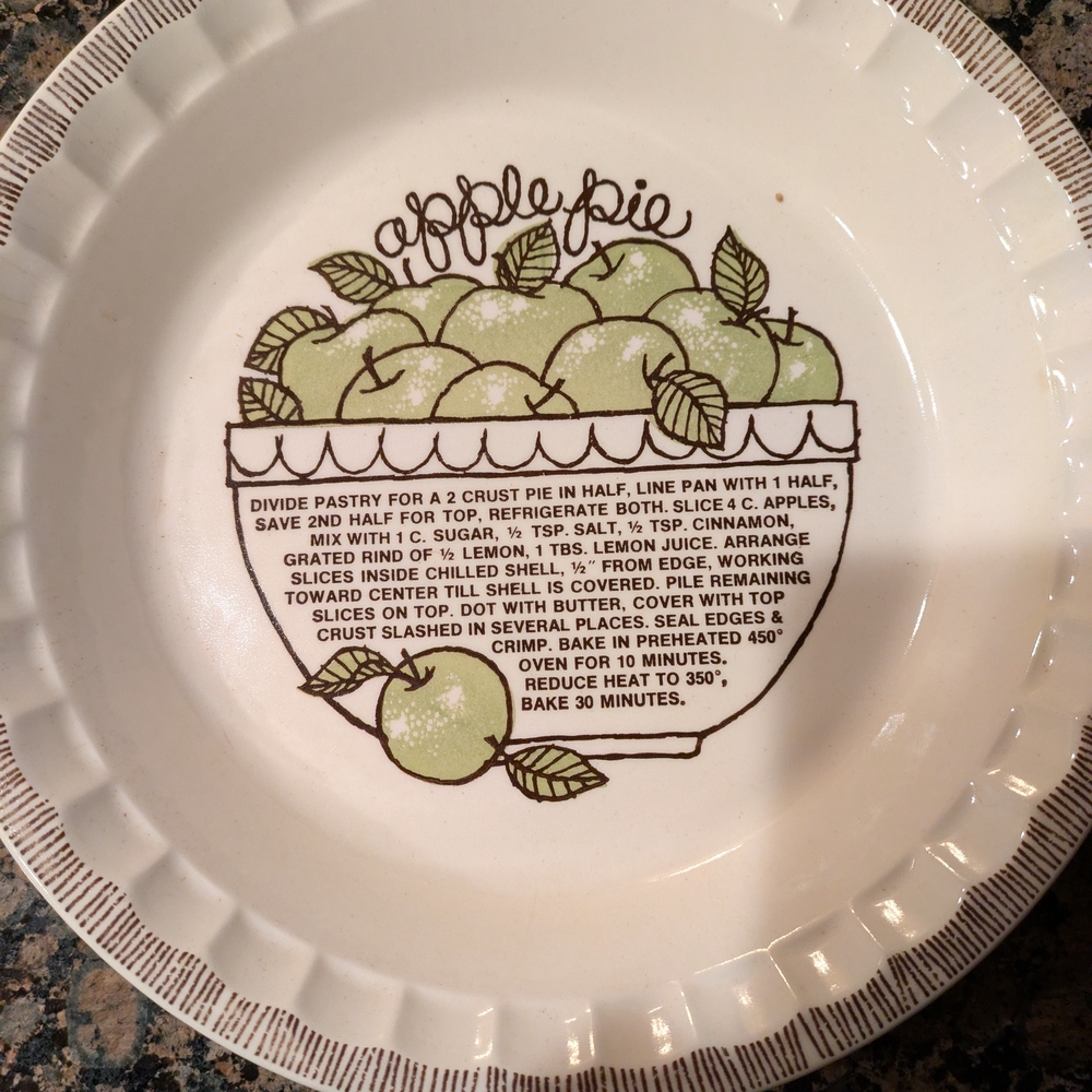 Apple Pie Recipe Plate with Green Apples